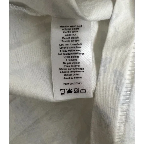 Rag and Bone Women T-shirt White Blue Cotton Size Large All Over Julie Tee - Picture 4 of 7